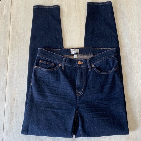 J. Crew trademark 10” high rise skinny lookout dark wash denim jeans 29